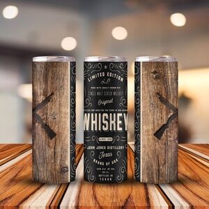 20oz Wood Grain Whiskey Mens Stainless Steel Tumbler